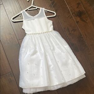 American Princess White Dress with Pearl Details